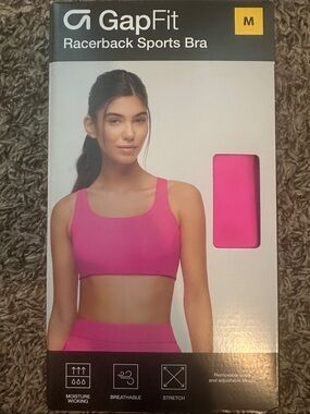 GAP FIT Racerback sports bra hot pink NWT 5